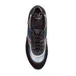 Imagine Pantofi sport negri cu argintiu 4172 piele intoarsa