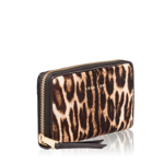 Picture of Zipper Wallet in Brown-Gold Cavalino Leather