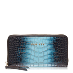 Picture of Zipper Wallet in Blue Natural Leather