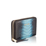 Picture of Zipper Wallet in Blue Natural Leather