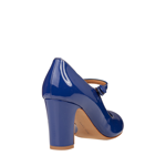 Imagine Pantofi dama albastri 2402 piele lacuita