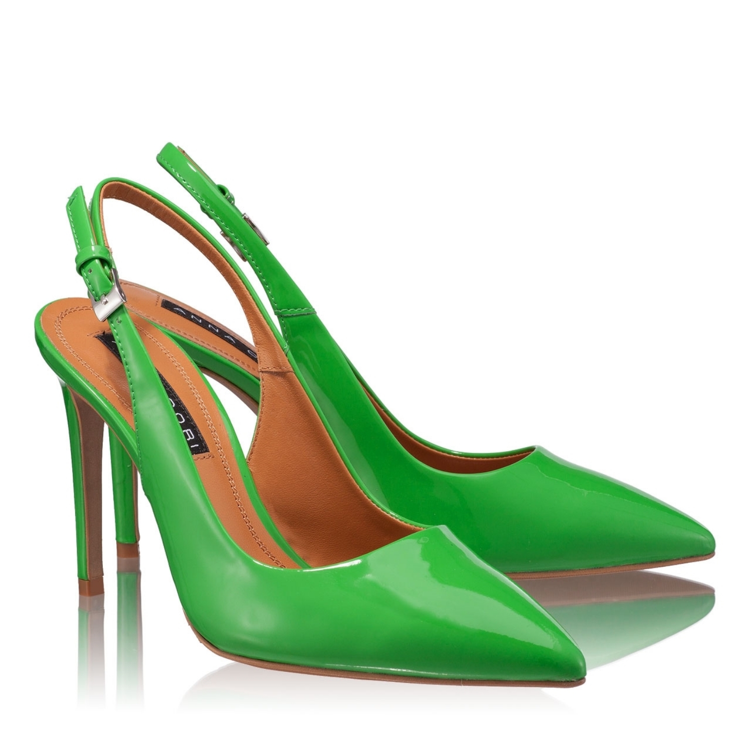 Imagine Pantofi Decupati Dama 4417 Vernice Verde