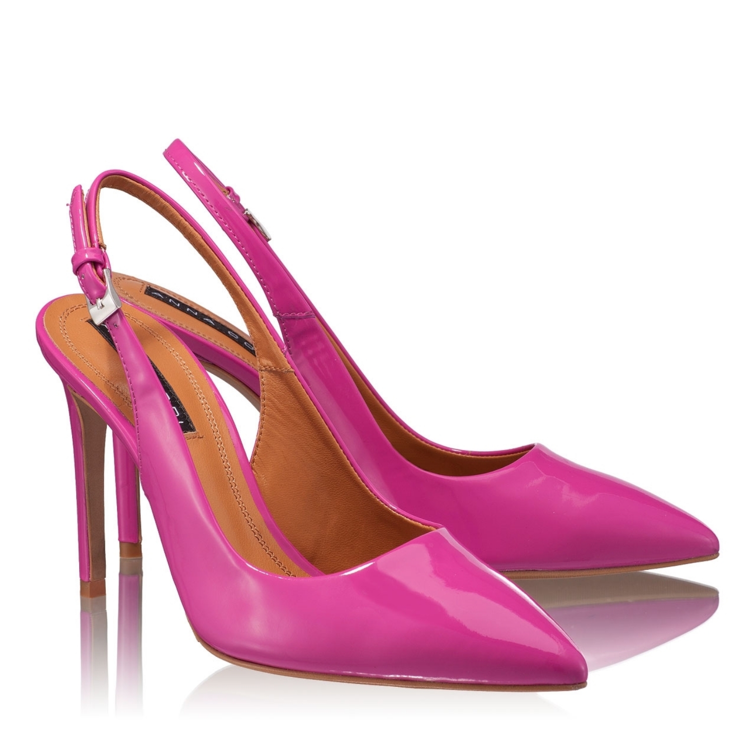 Imagine Pantofi Decupati Dama 4417 Vernice Fuxia