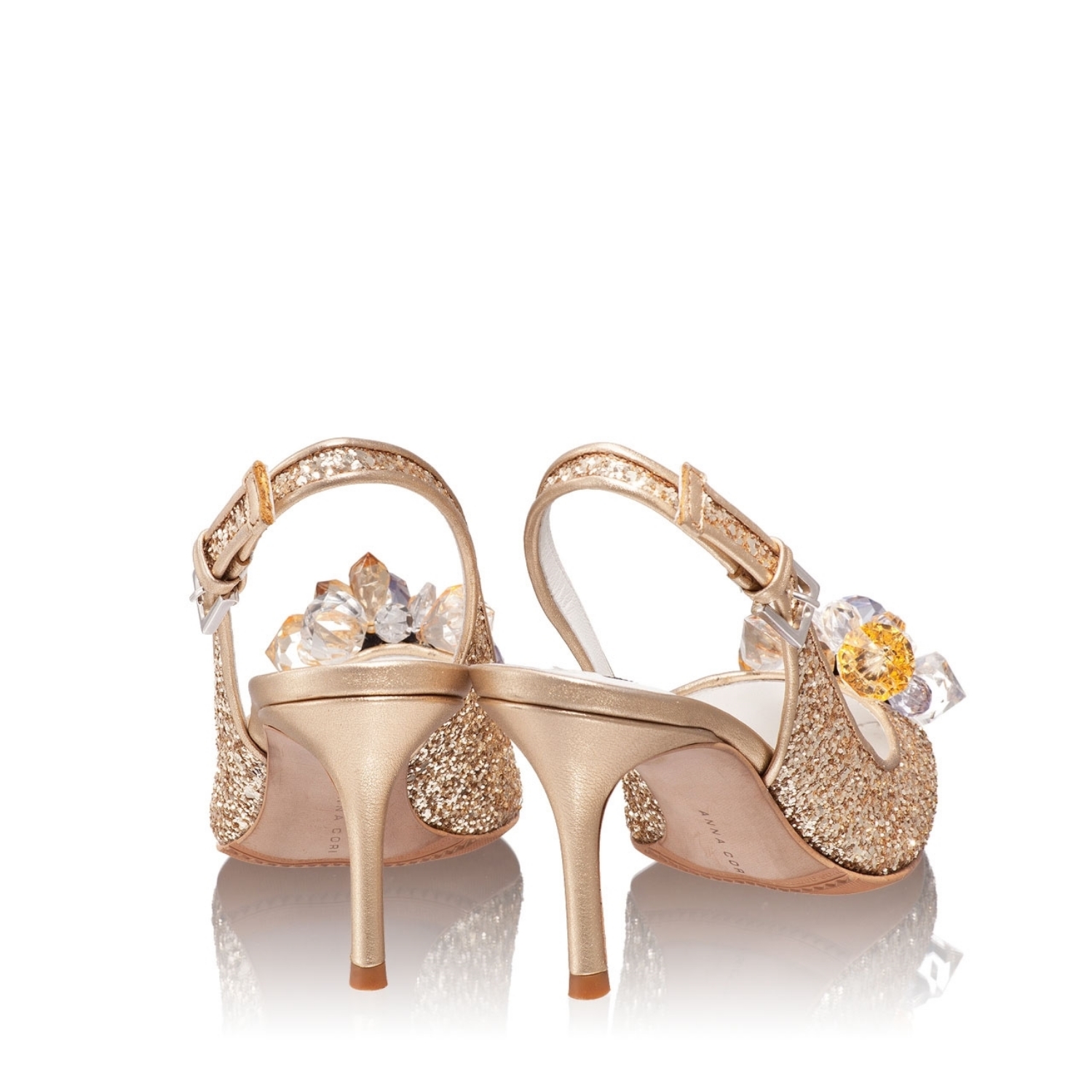 Imagine Pantofi Decupati Dama 4591 Gliter Oro