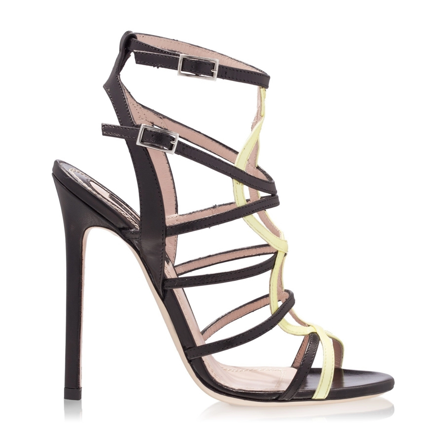 Imagine Sandale Dama 3474 Vit Negru+Ve Giallo