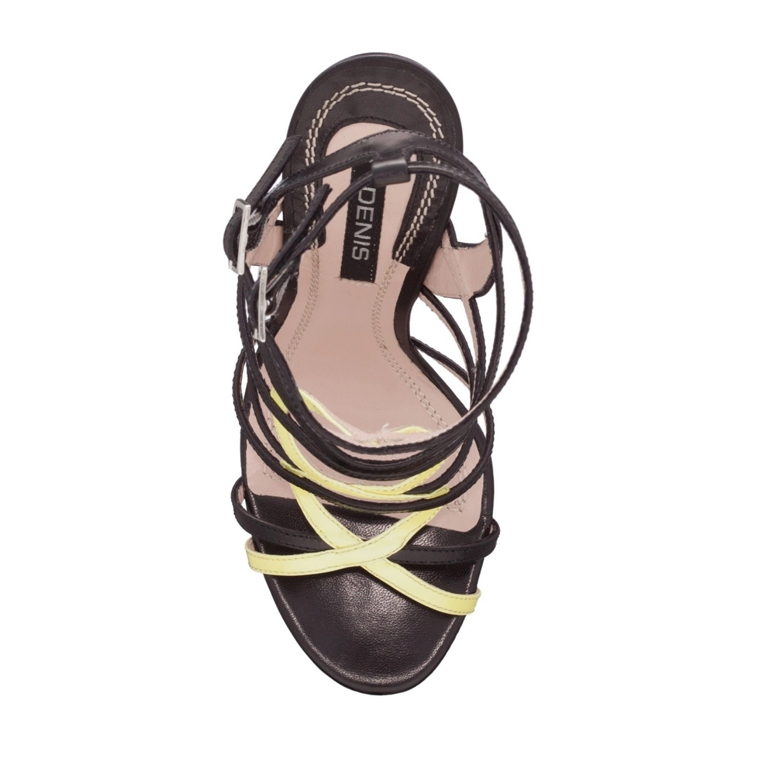 Imagine Sandale Dama 3474 Vit Negru+Ve Giallo