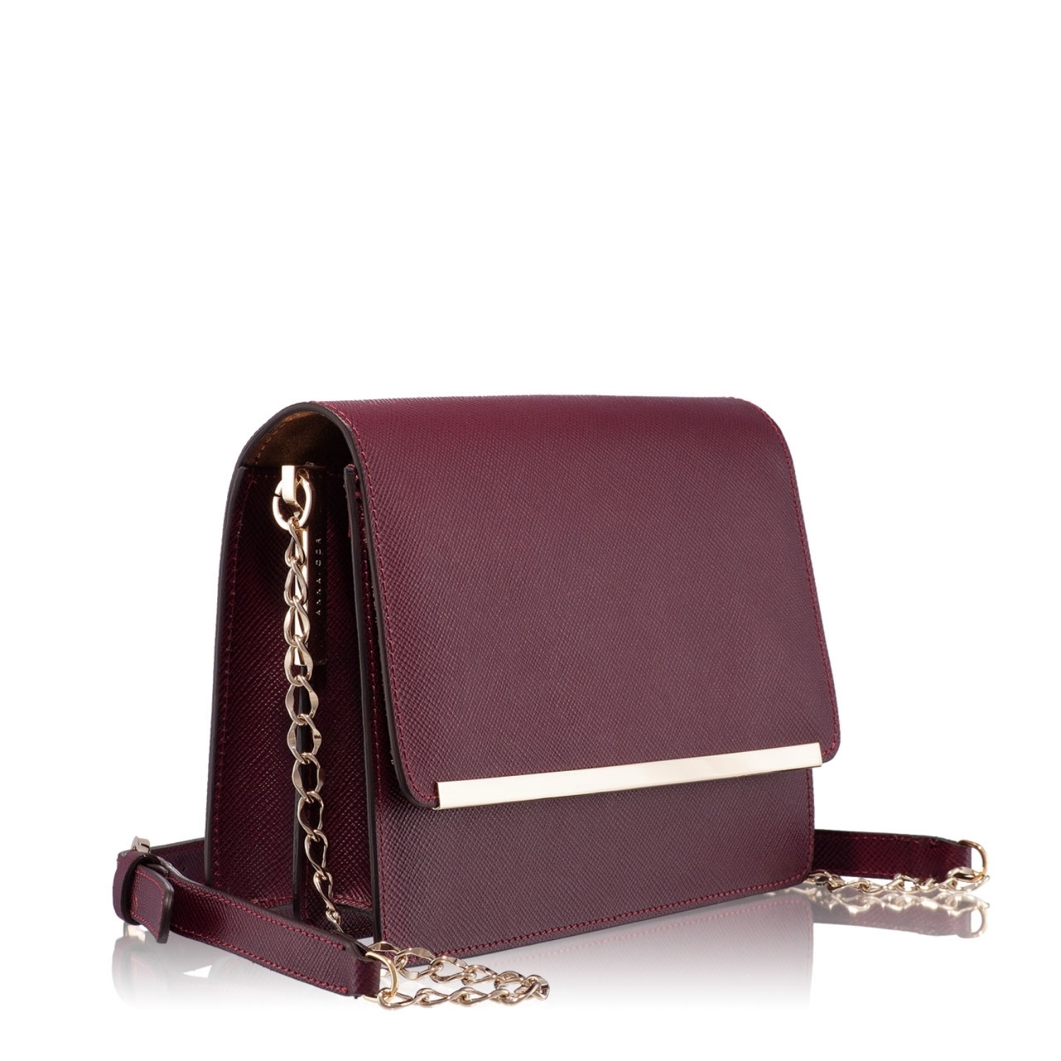 Imagine Geanta de umar VELLA Saffiano Bordo