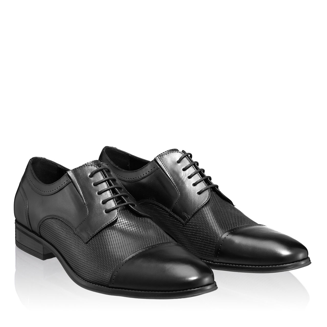 Imagine Pantofi Eleganti Barbati 6858 Vitello Foro Negru