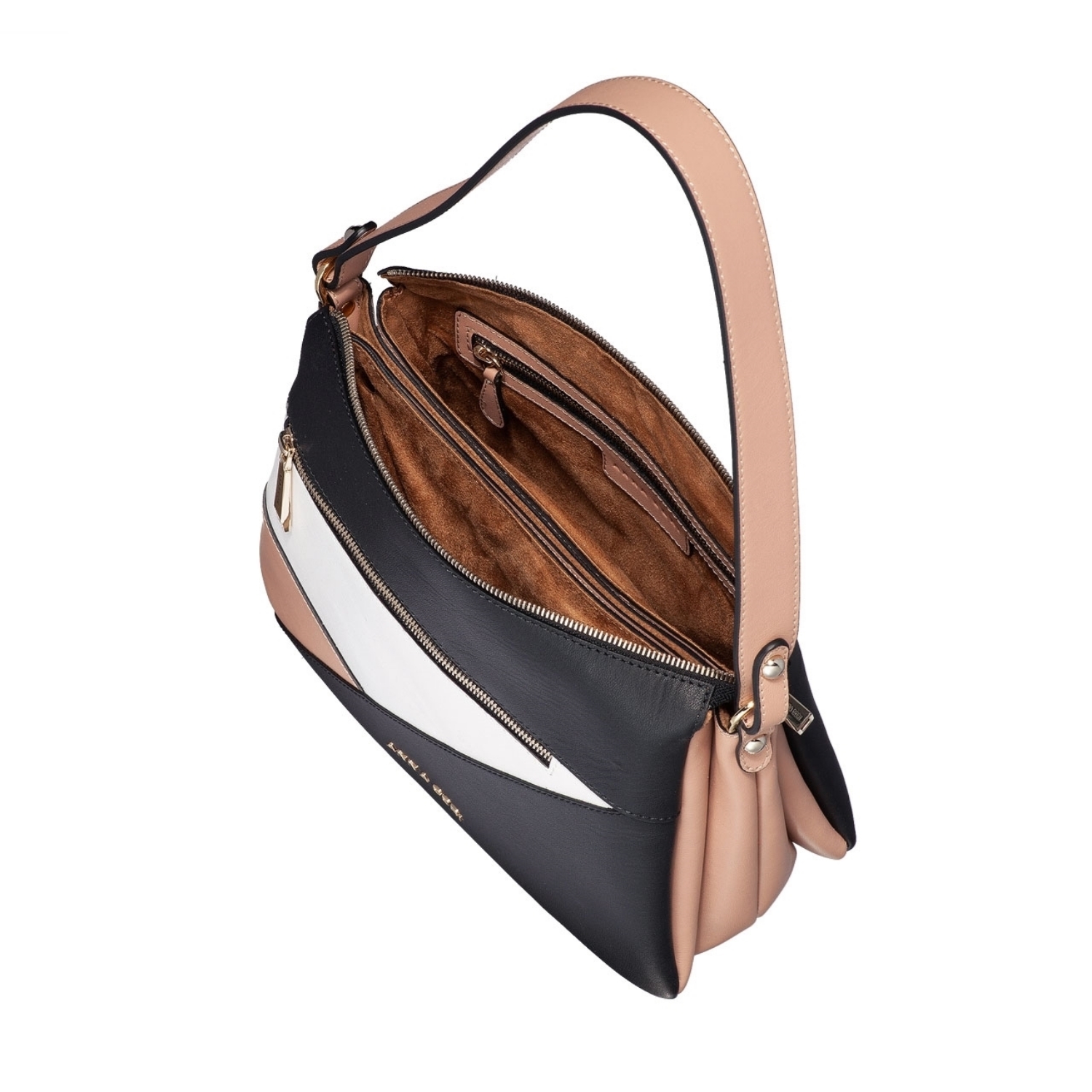 Imagine Geanta de umar PRYA Vit Negru+Alb+Nude