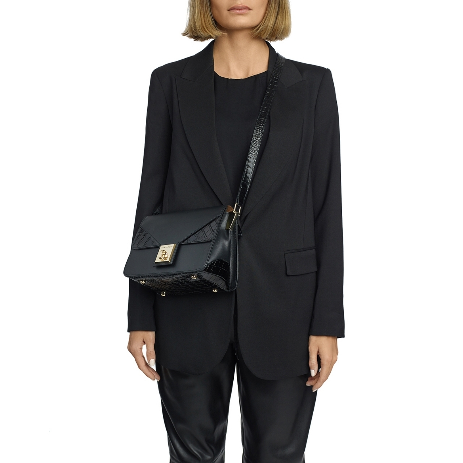 Imagine Geanta de umar BELLONA Vit+Cocco Negru