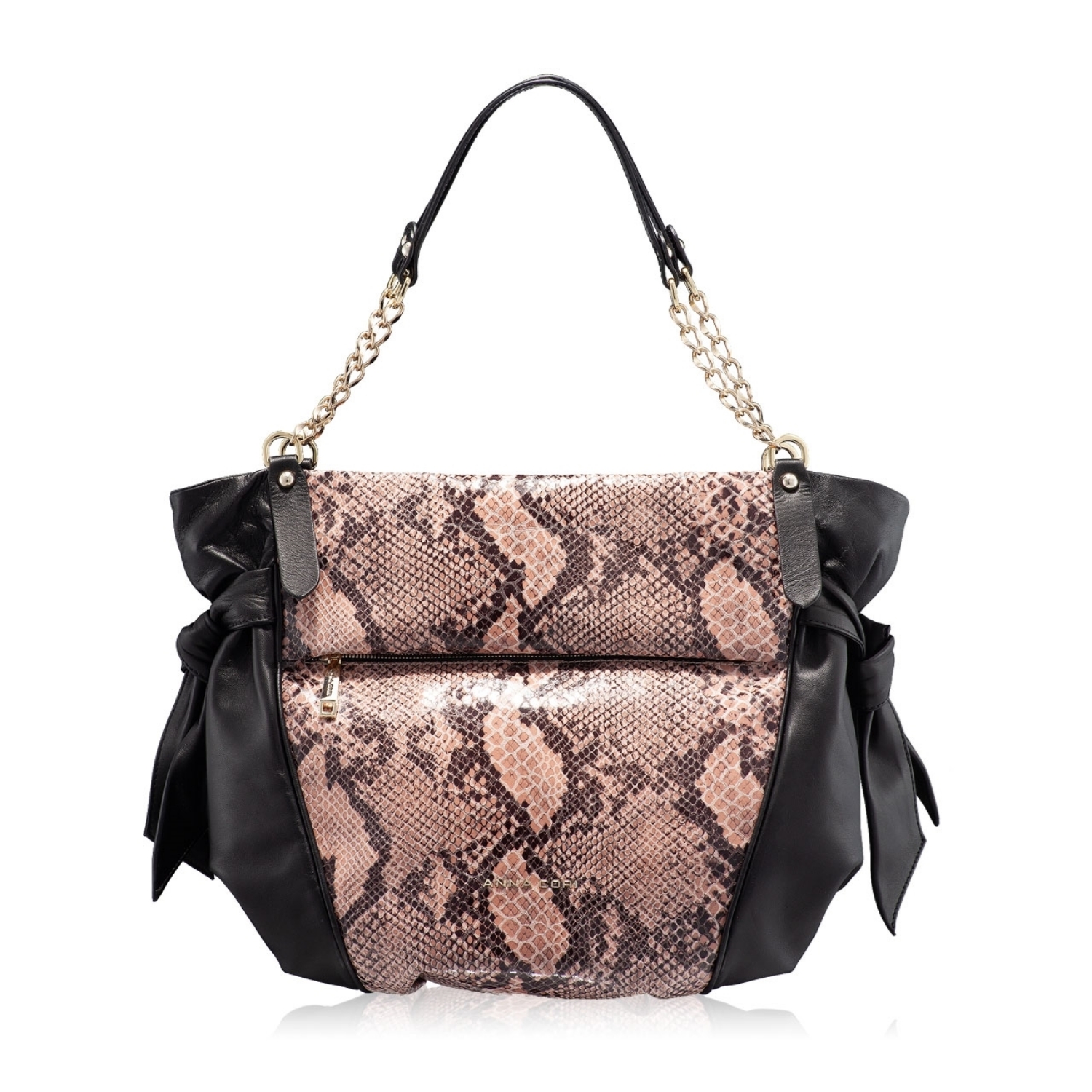 Imagine Geanta de Umar CLARISSA Nappa Negru+Pit Carne