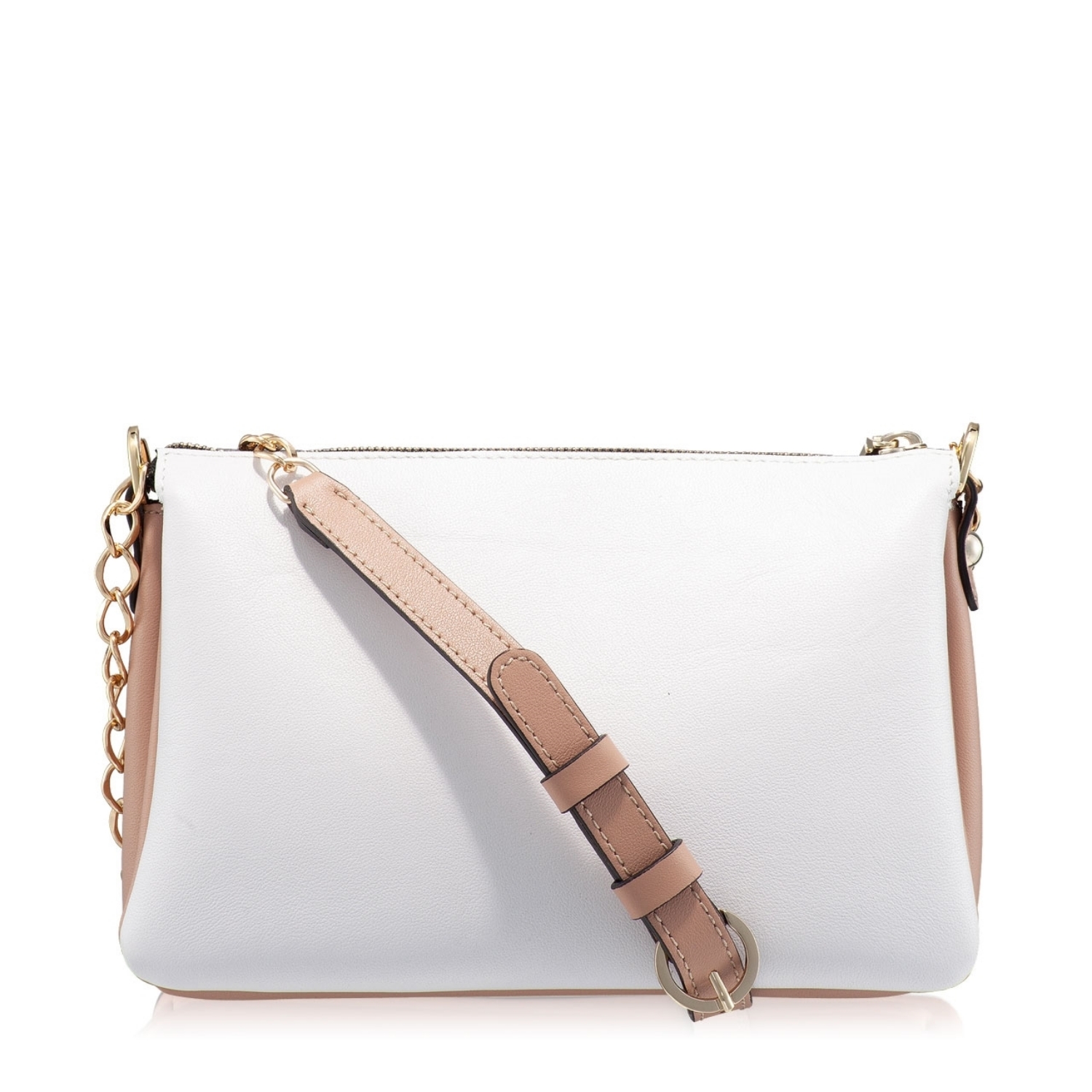 Imagine Geanta de umar PETRA Vit Negru+Alb+Nude