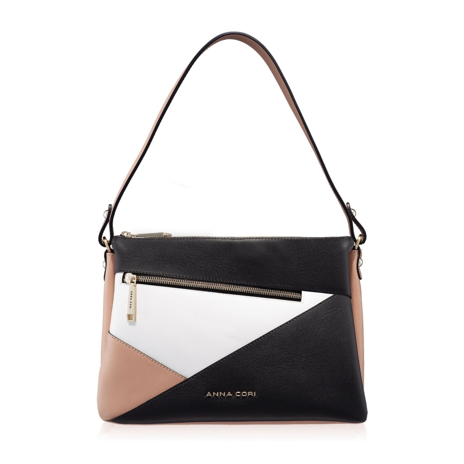 Imagine Geanta de umar PRYA Vit Negru+Alb+Nude