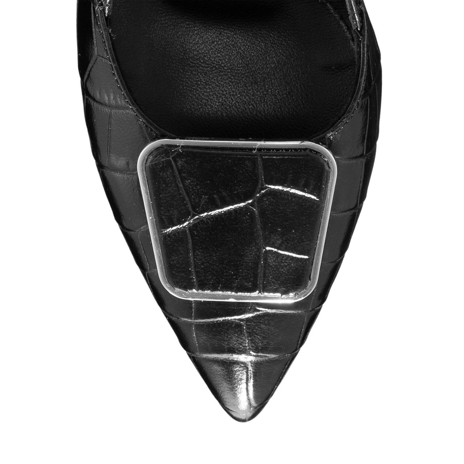 Imagine Pantofi Decupati 5843 Croco Negru