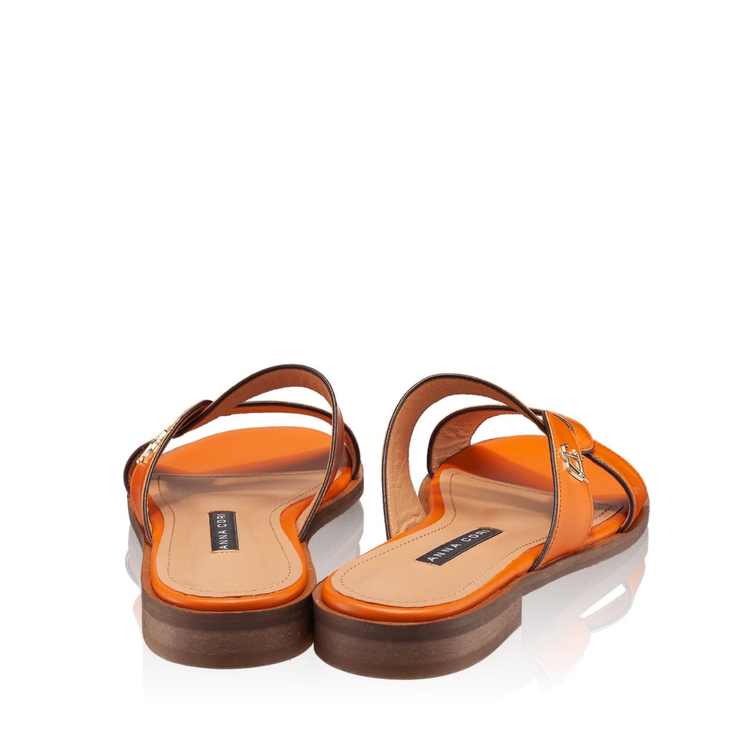 Imagine Papuci din piele Dama 5836 Vitello Orange