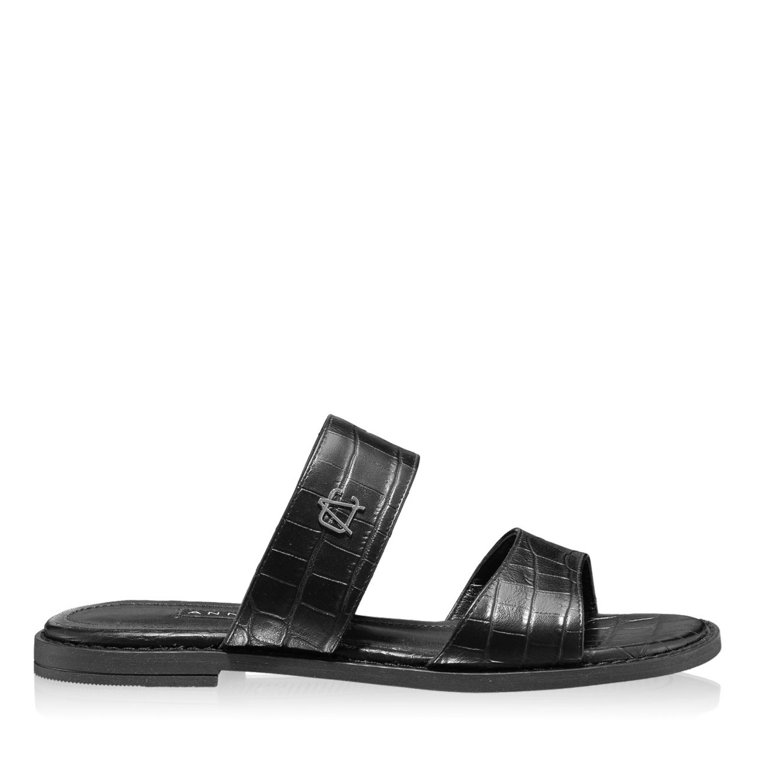 Imagine Papuci din piele Dama 5893 Croco Negru
