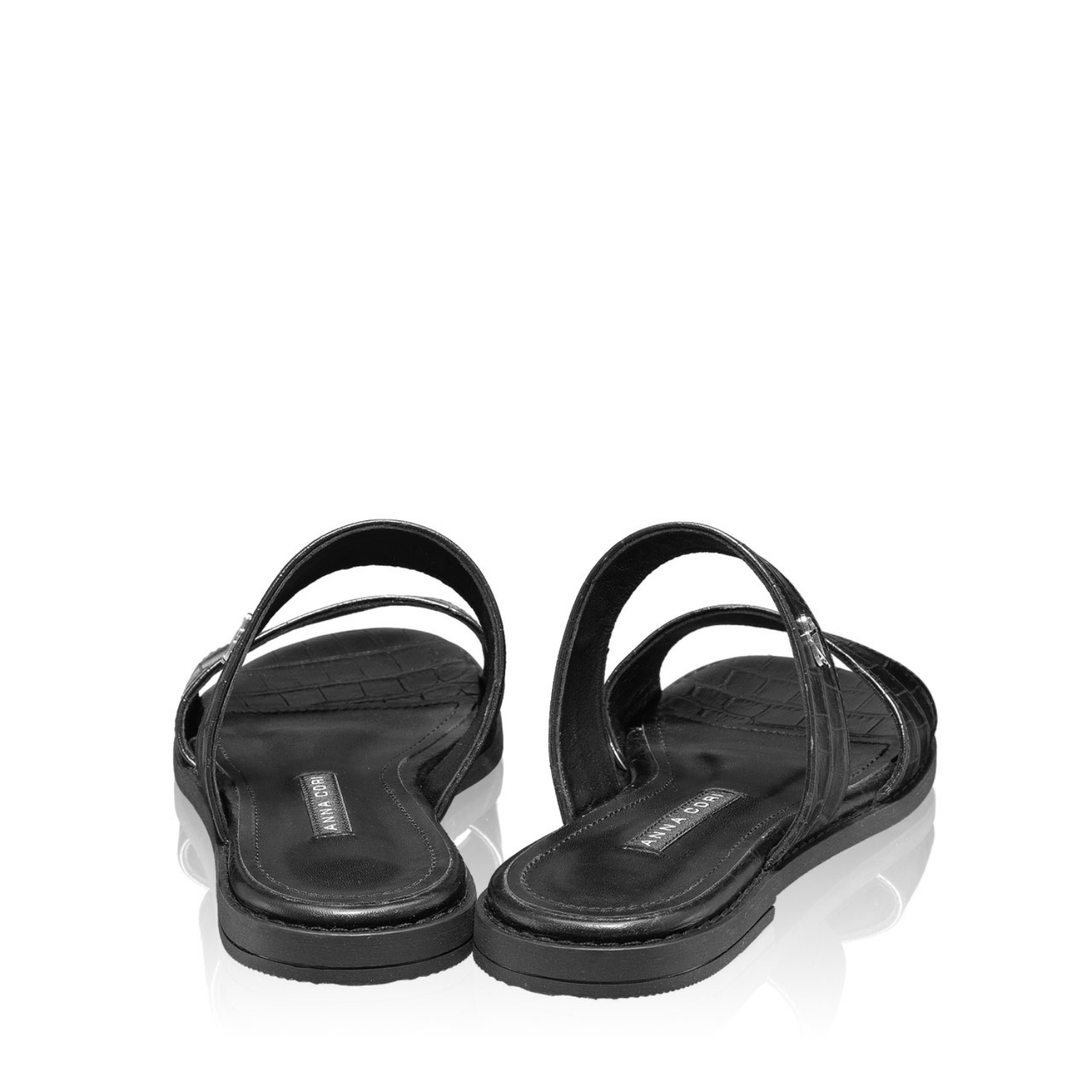 Imagine Papuci din piele Dama 5893 Croco Negru