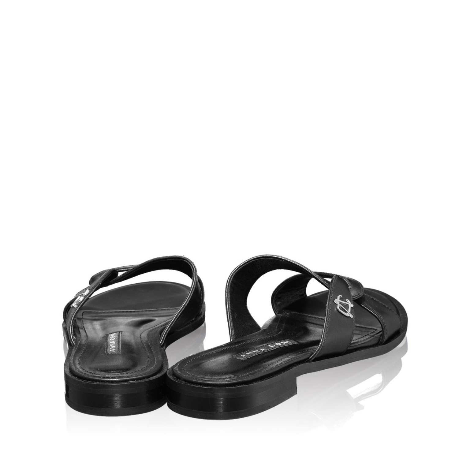 Imagine Papuci din piele Dama 5836 Vitello Negru