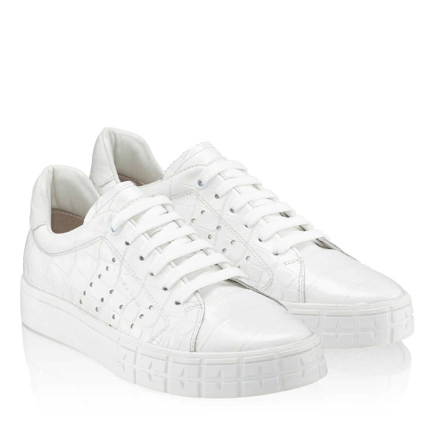 Imagine Pantofi Sport Dama 5909 Croco Alb