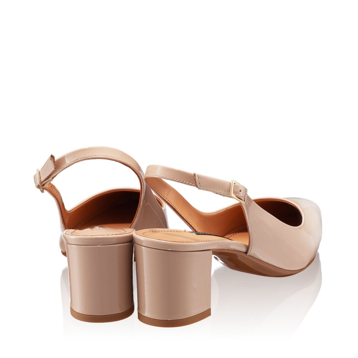 Imagine Pantofi Decupati Dama 5907 Lac Nude