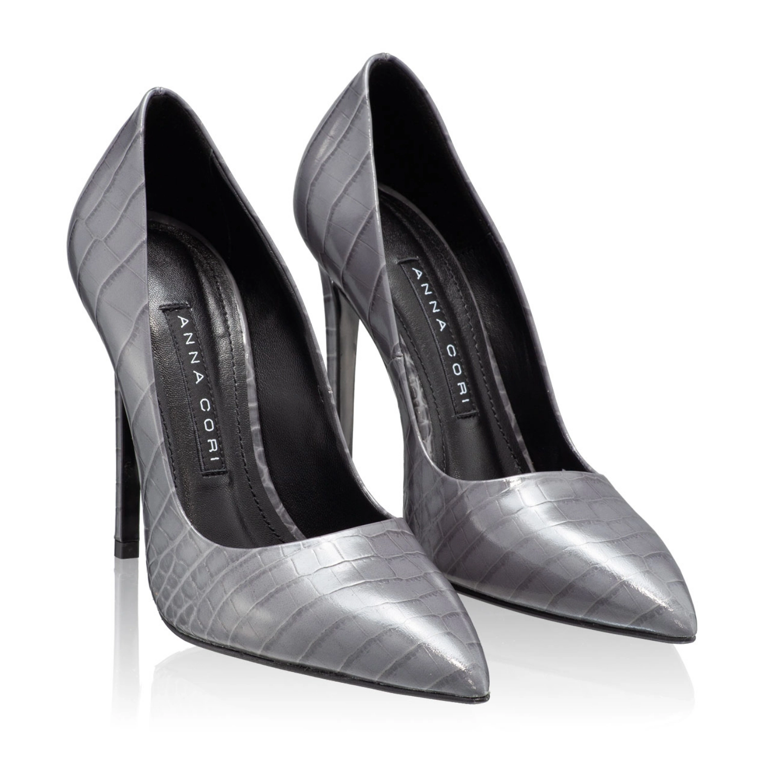 Imagine Pantofi Eleganti Dama 5597 Croco Gri