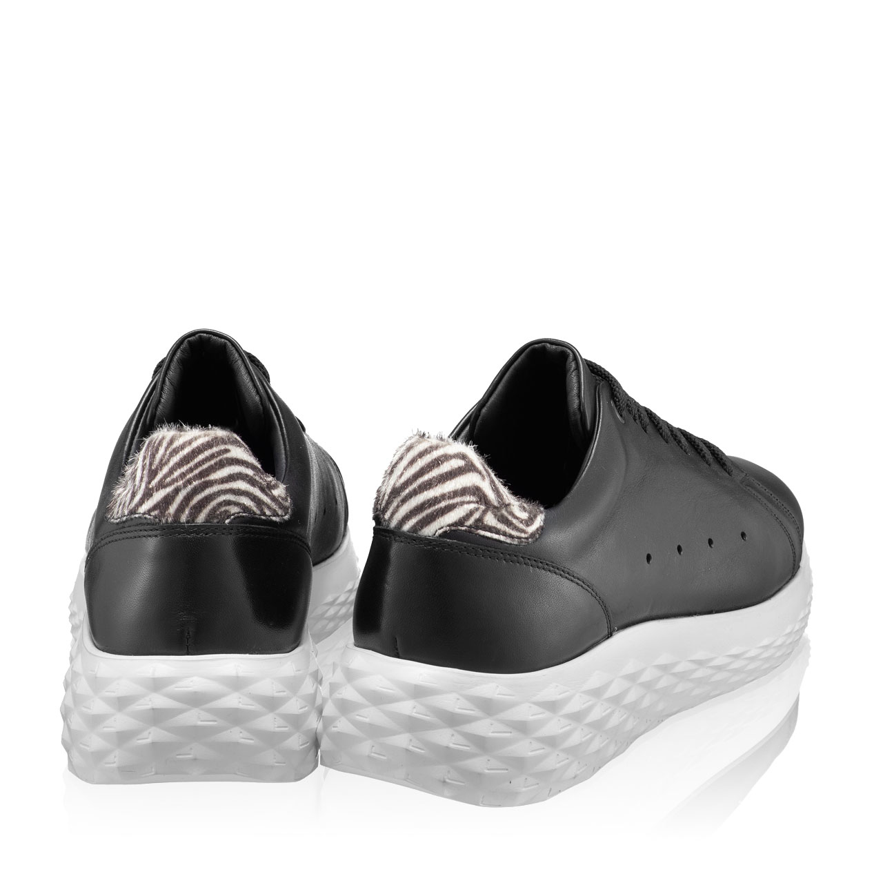 Imagine Pantofi Sport Dama 7110 Vitello Negru+Zebra