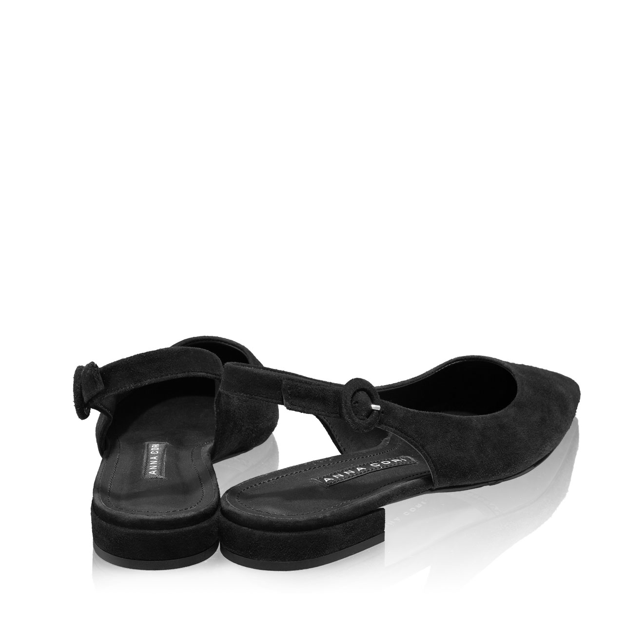 Imagine Pantofi Decupati Dama 5980 Camoscio Negru