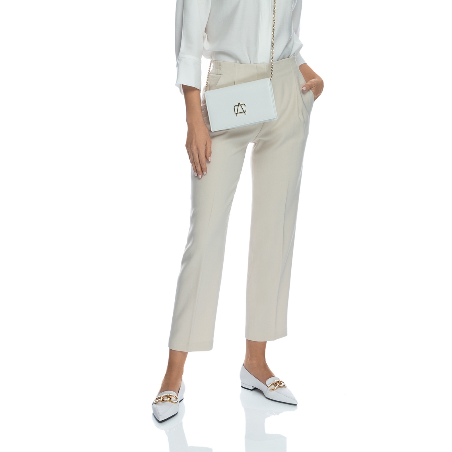 Imagine Pantofi Damă 6084 Vitello Stamp Alb