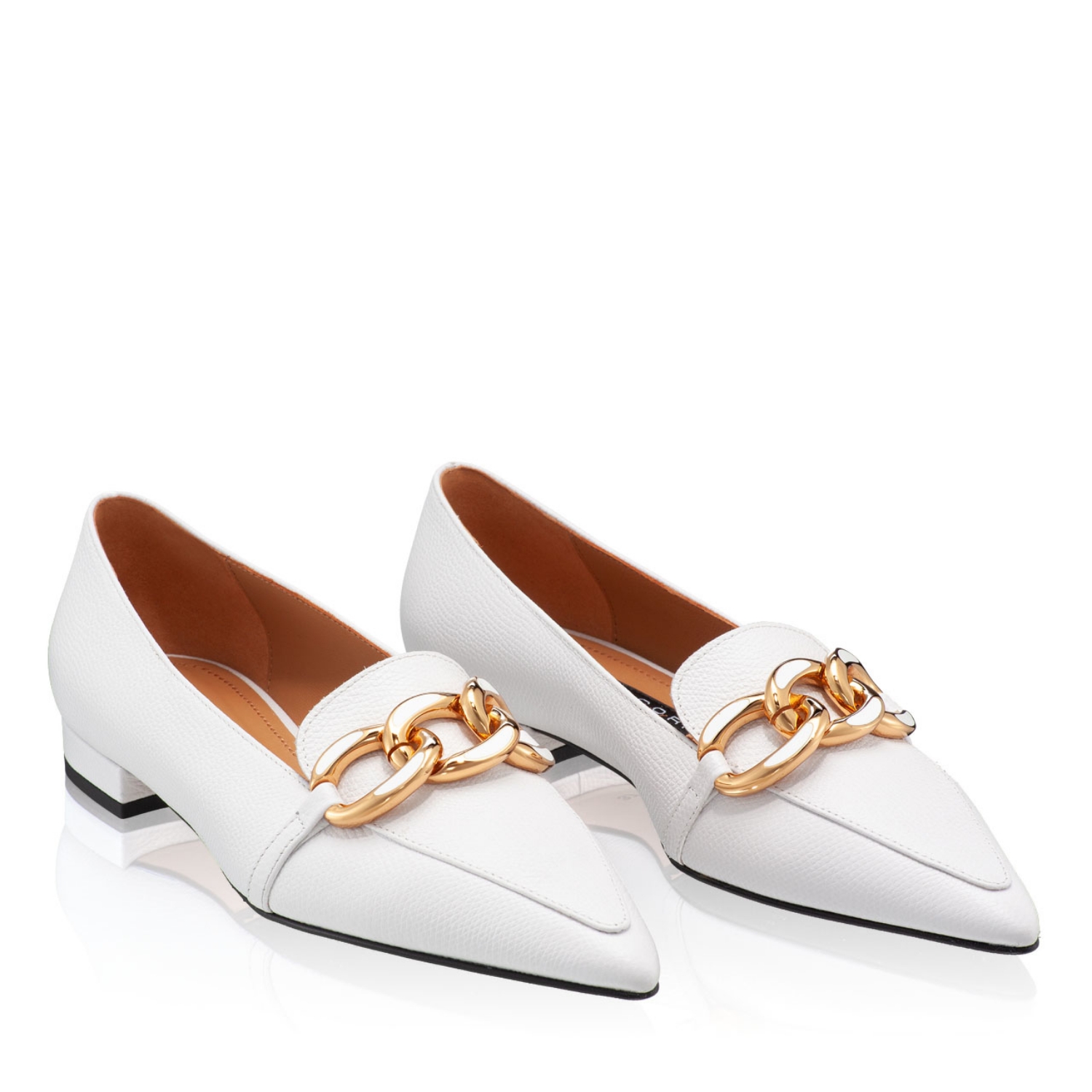 Imagine Pantofi Damă 6084 Vitello Stamp Alb