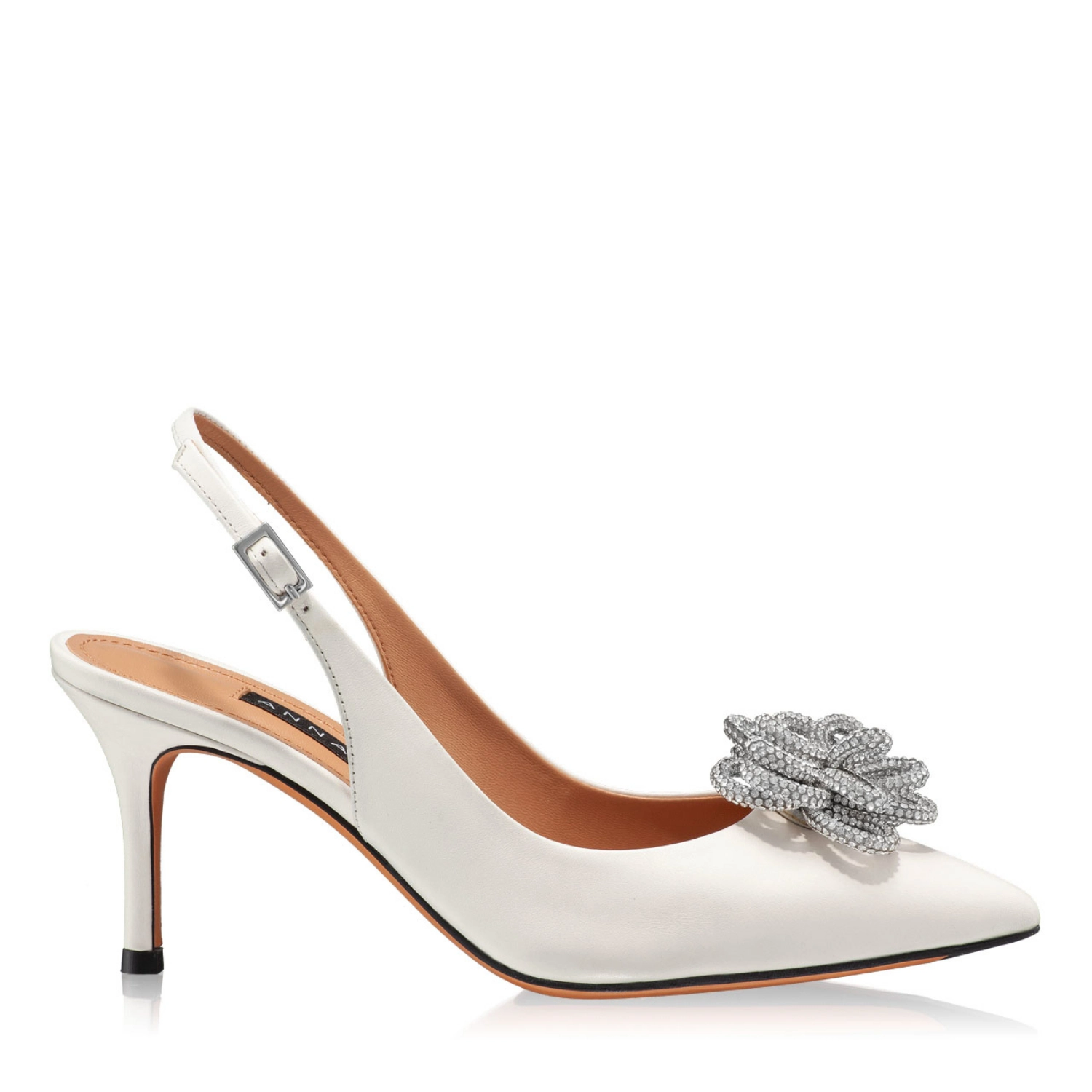 Imagine Pantofi Decupati Damă 6036 Vitello Perlat Alb