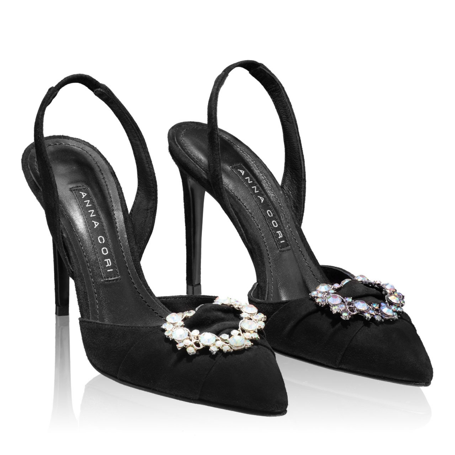 Imagine Pantofi Decupati Damă 5537 Camoscio Negru