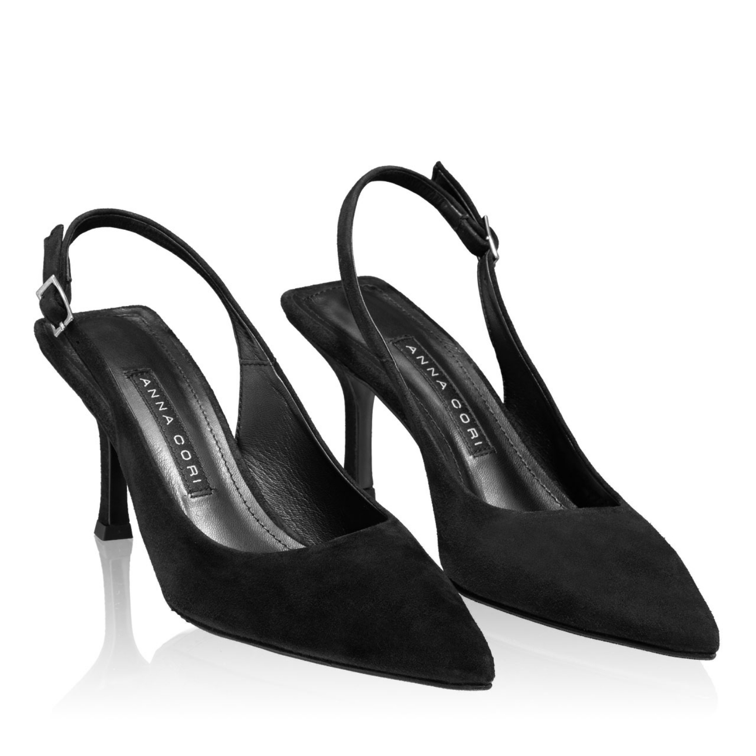 Imagine Pantofi Decupati Damă 6057 Camoscio Negru