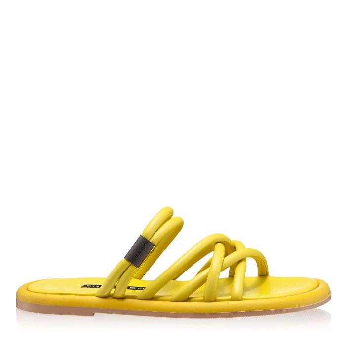 Arată detalii pentru Papuci din piele Dama 5974 Nappa Lime Imagine Papuci din piele Dama 5974 Nappa Lime