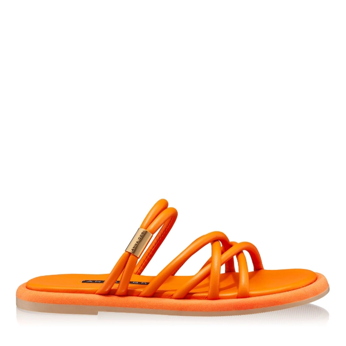 Arată detalii pentru Papuci din piele Dama 5974 Nappa Arancio Imagine Papuci din piele Dama 5974 Nappa Arancio
