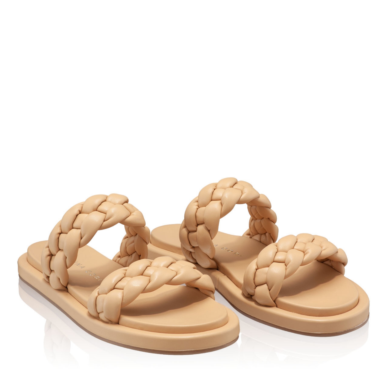 Imagine Papuci din piele Dama 6003 Intreccio Bej