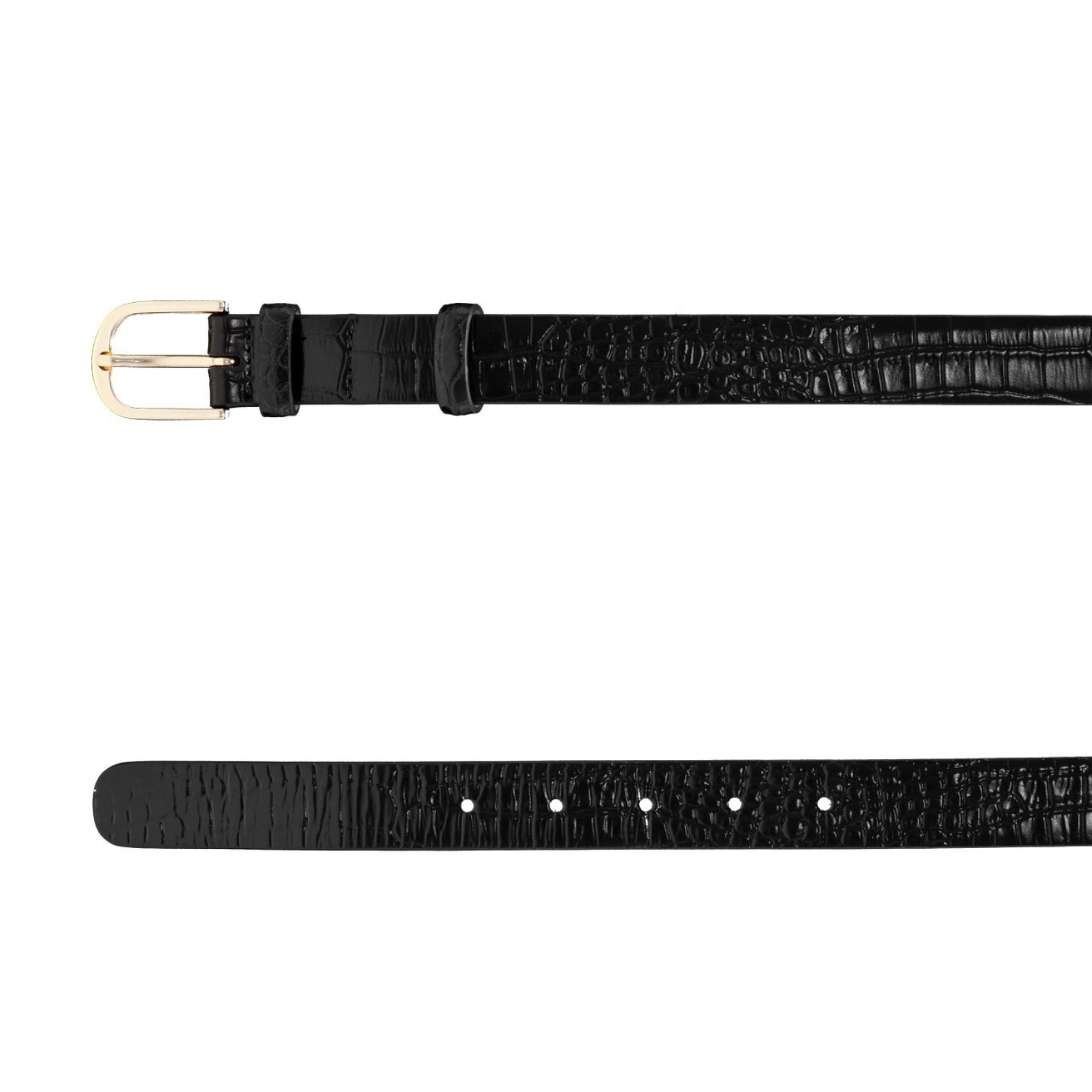 Picture of Women Leather Belt 59 CROCO BLACK