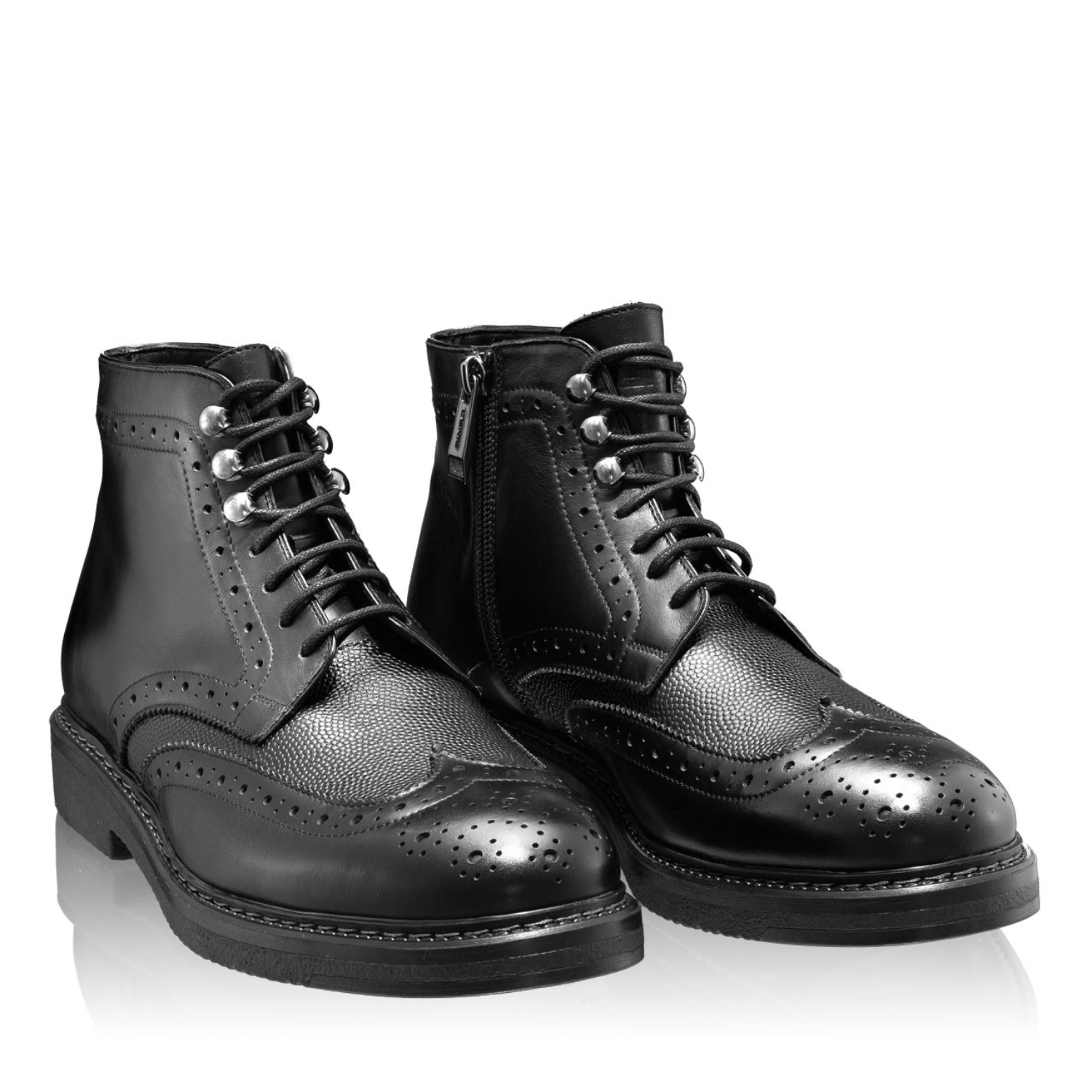Imagine Ghete Bărbați 7053 Vitello+Stamp Negru