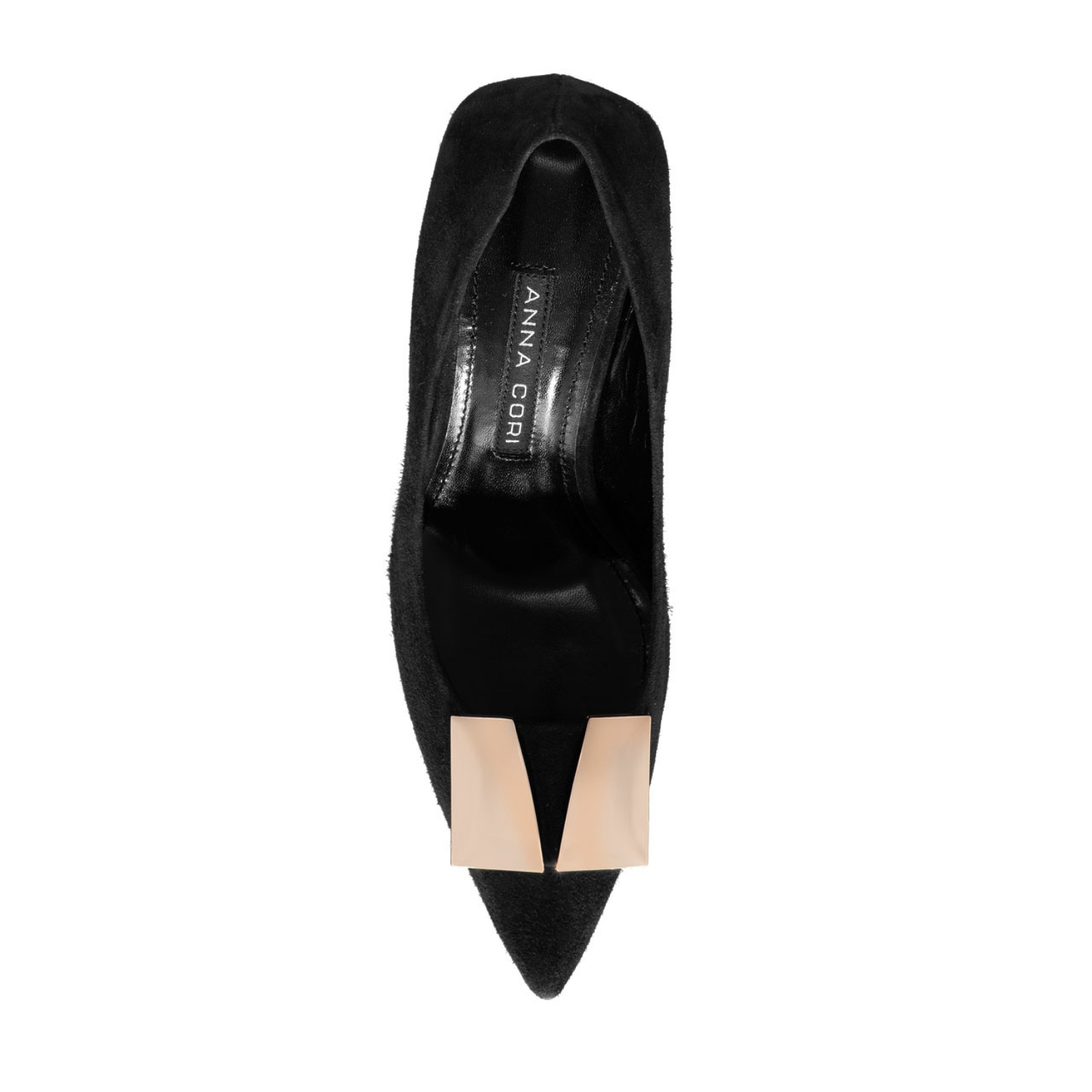 Picture of Mid-heel Pointed Toe Pumps 6149 Camoscio Black