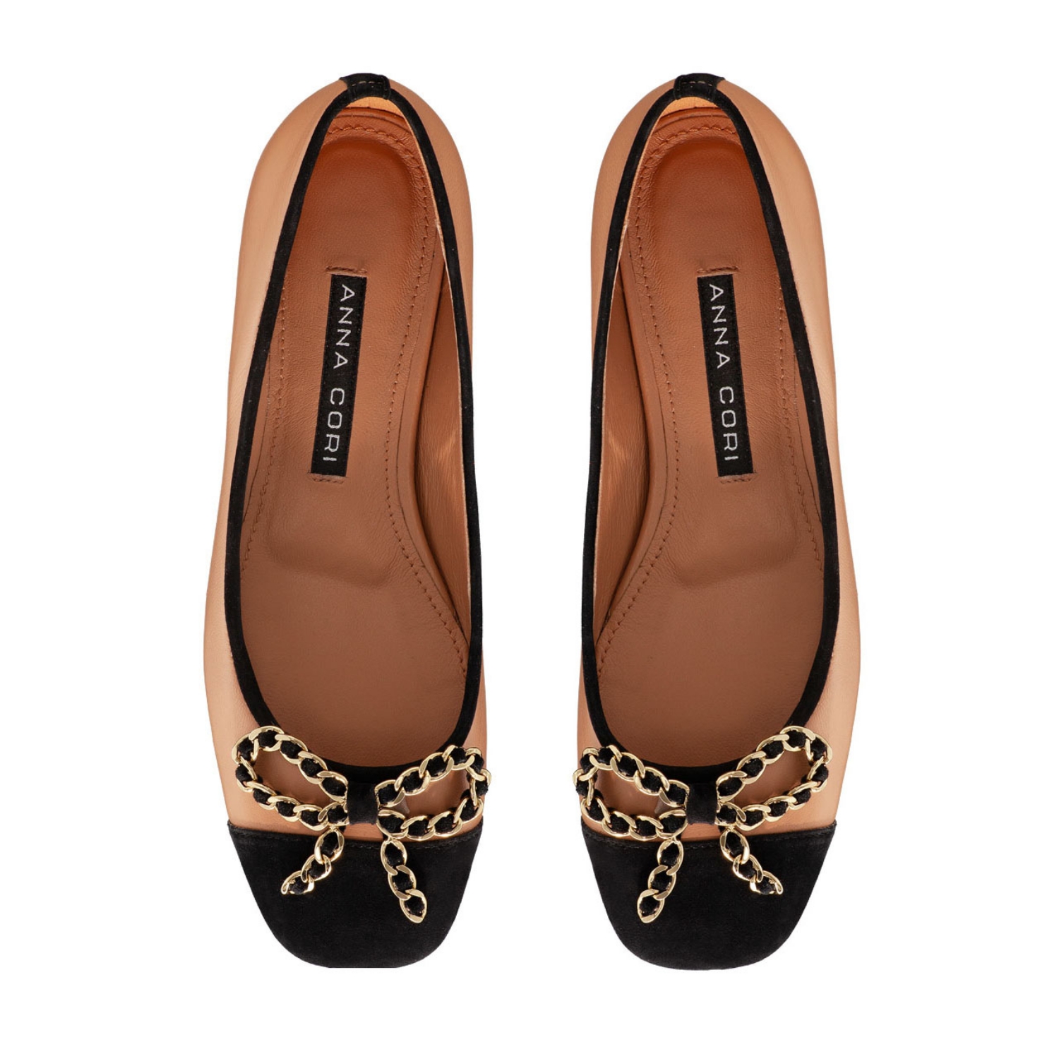 Imagine Balerini Dama 6118 Nappa Cappuccino + Vitello Negru