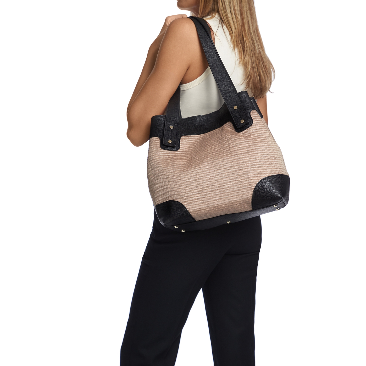 Imagine DALIA BOTT NEGRU+TESSUTO BEIGE