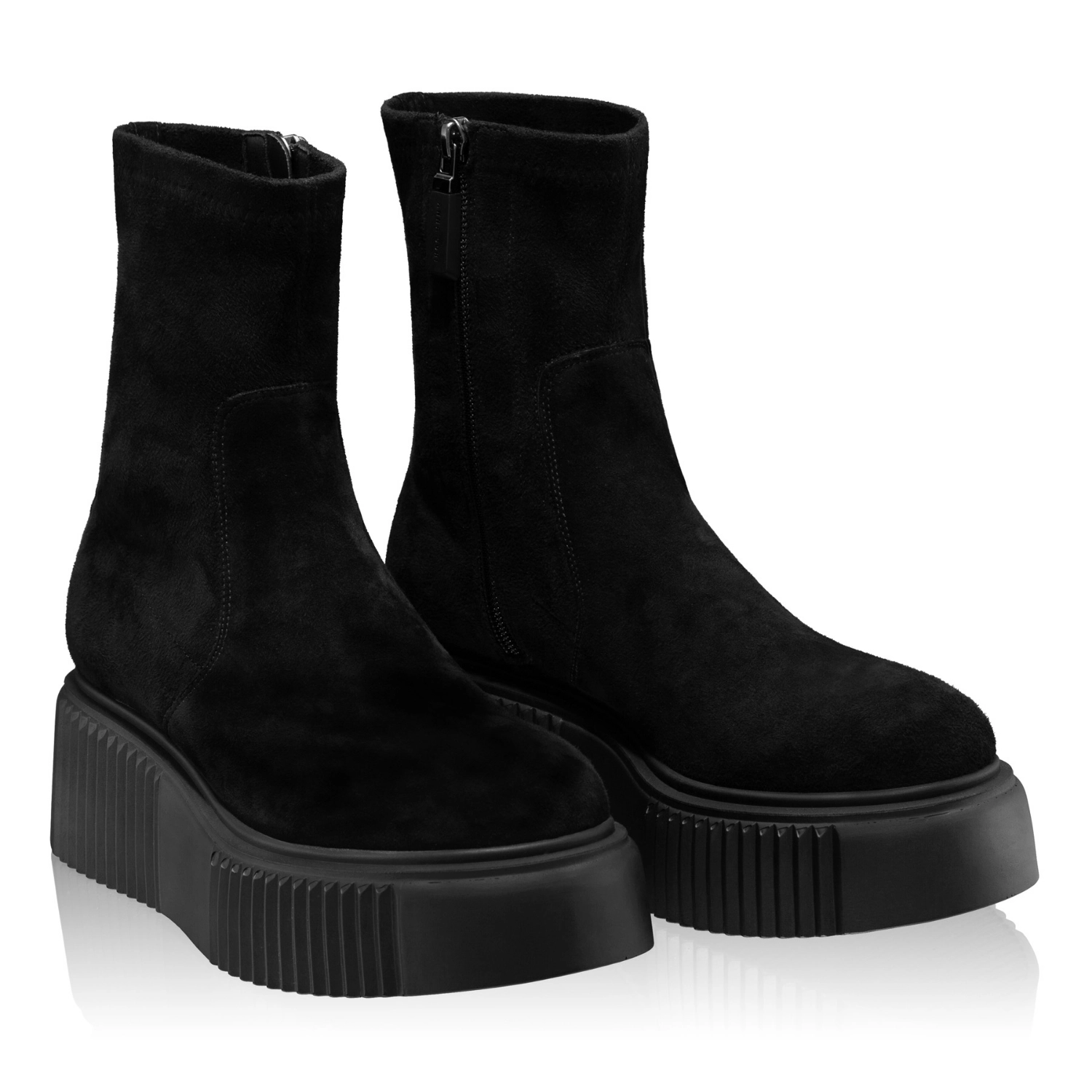 Picture of  Women Suede Leather Boots 6497 CAMOSCIO+STRETCH BLACK