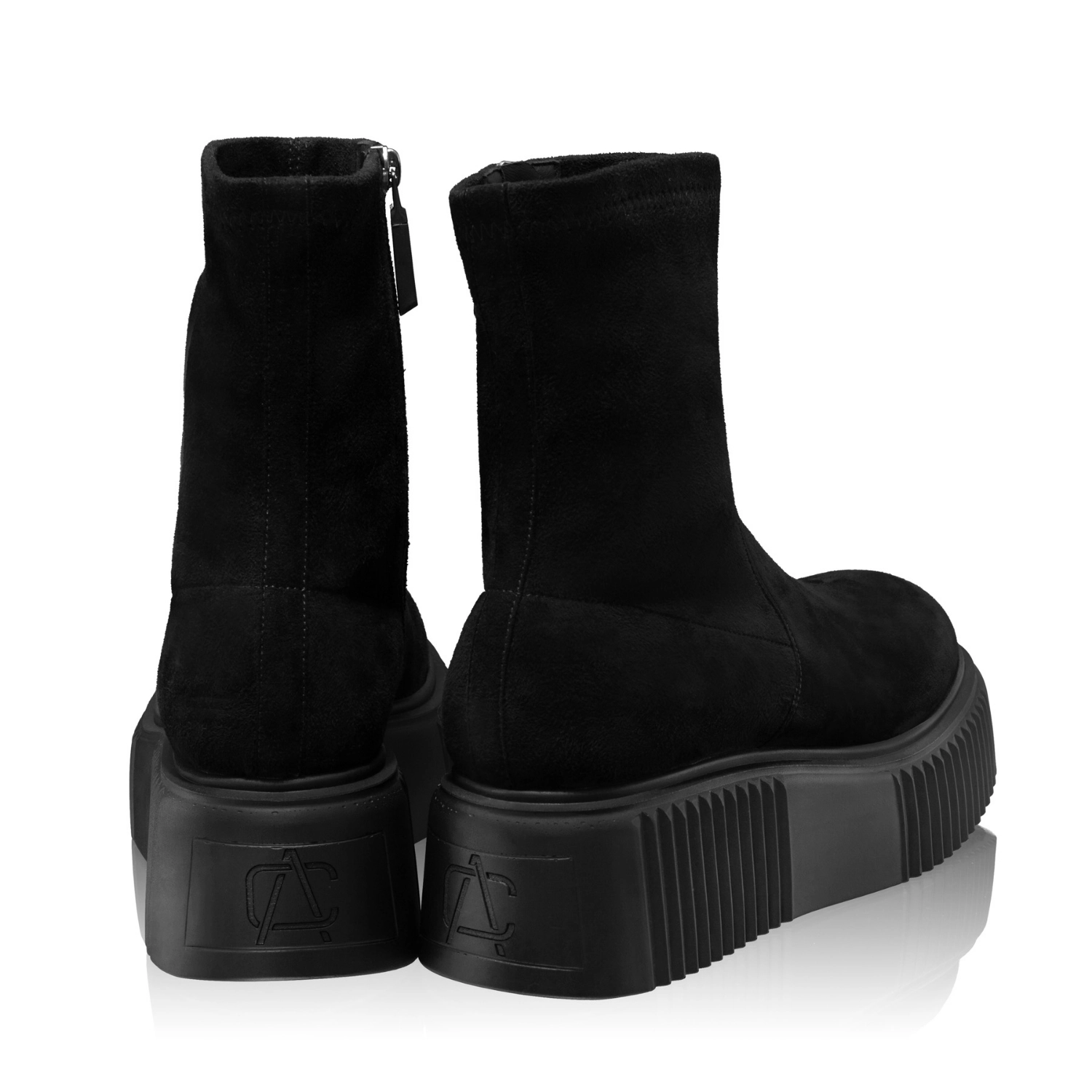 Picture of  Women Suede Leather Boots 6497 CAMOSCIO+STRETCH BLACK