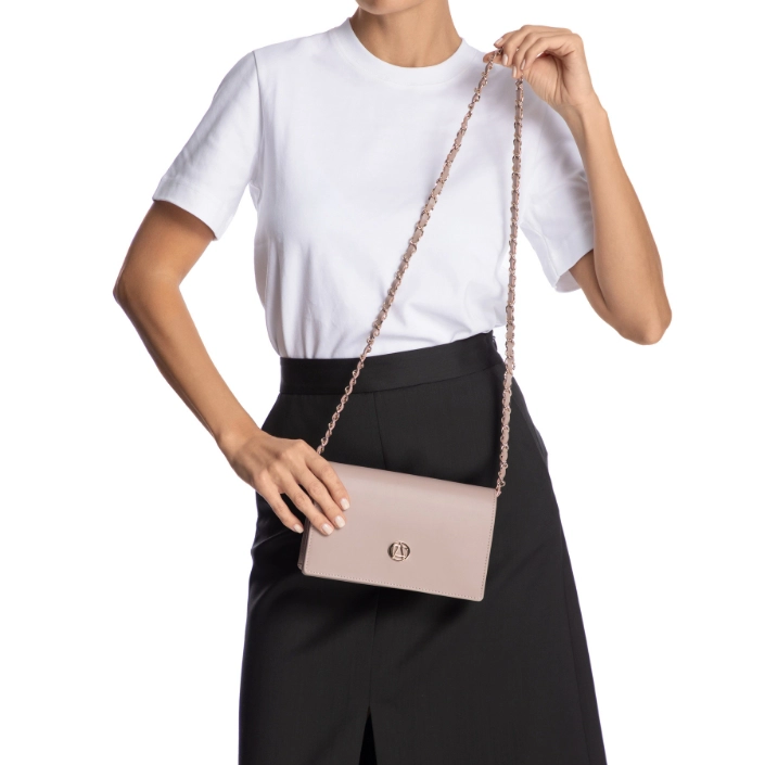 Women Leather Clutch Bag ARNA 02 VITELLO POUDRE