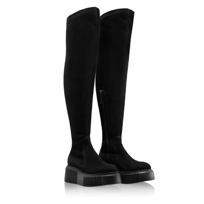 Cizme Dama 8146 Camoscio+Stretch Negru