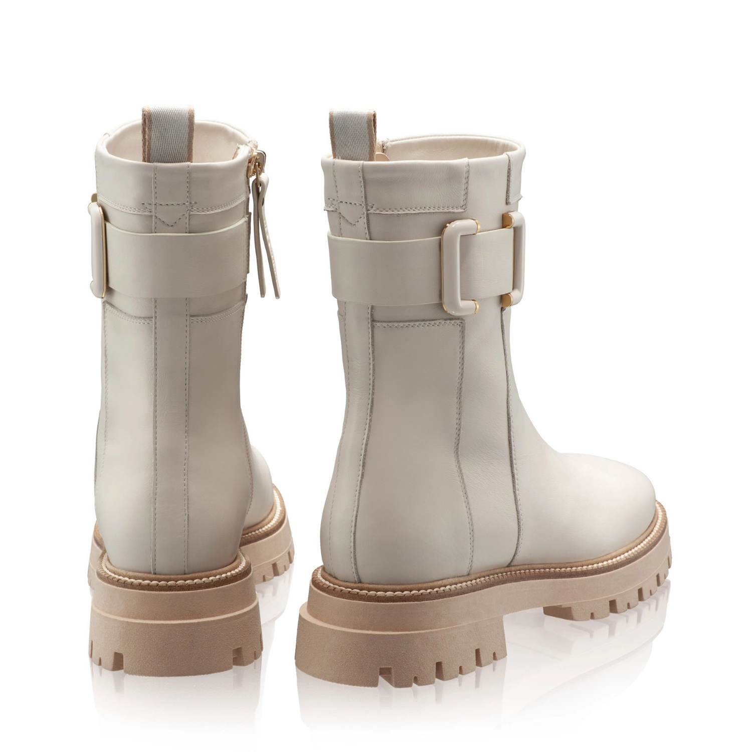 Picture of Women's genuine Leather Ankle-Boots 8163 Vitello Panna