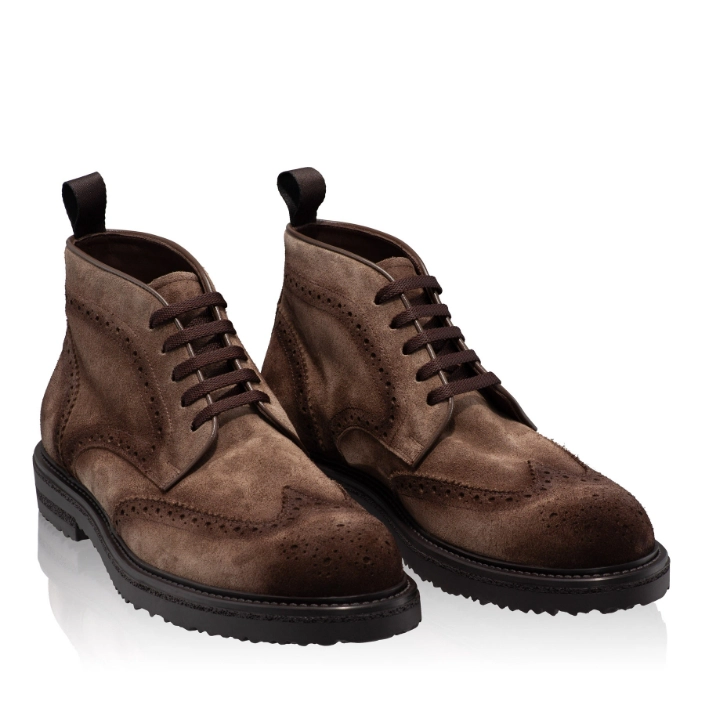 Men Suede Leather Boots 7742 Crosta Taupe