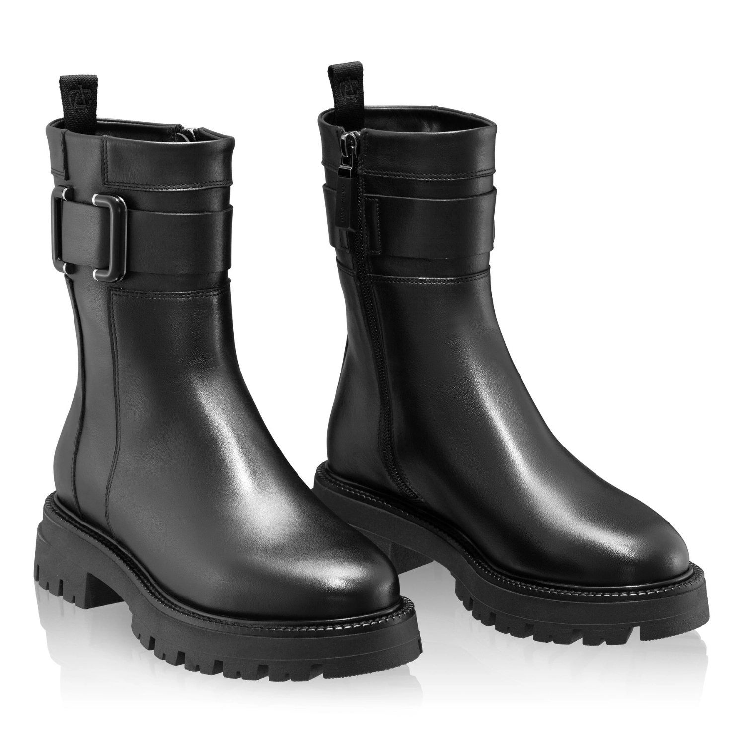 Picture of Women's Genuine Leather Ankle-Boots 8163 Vitello Black