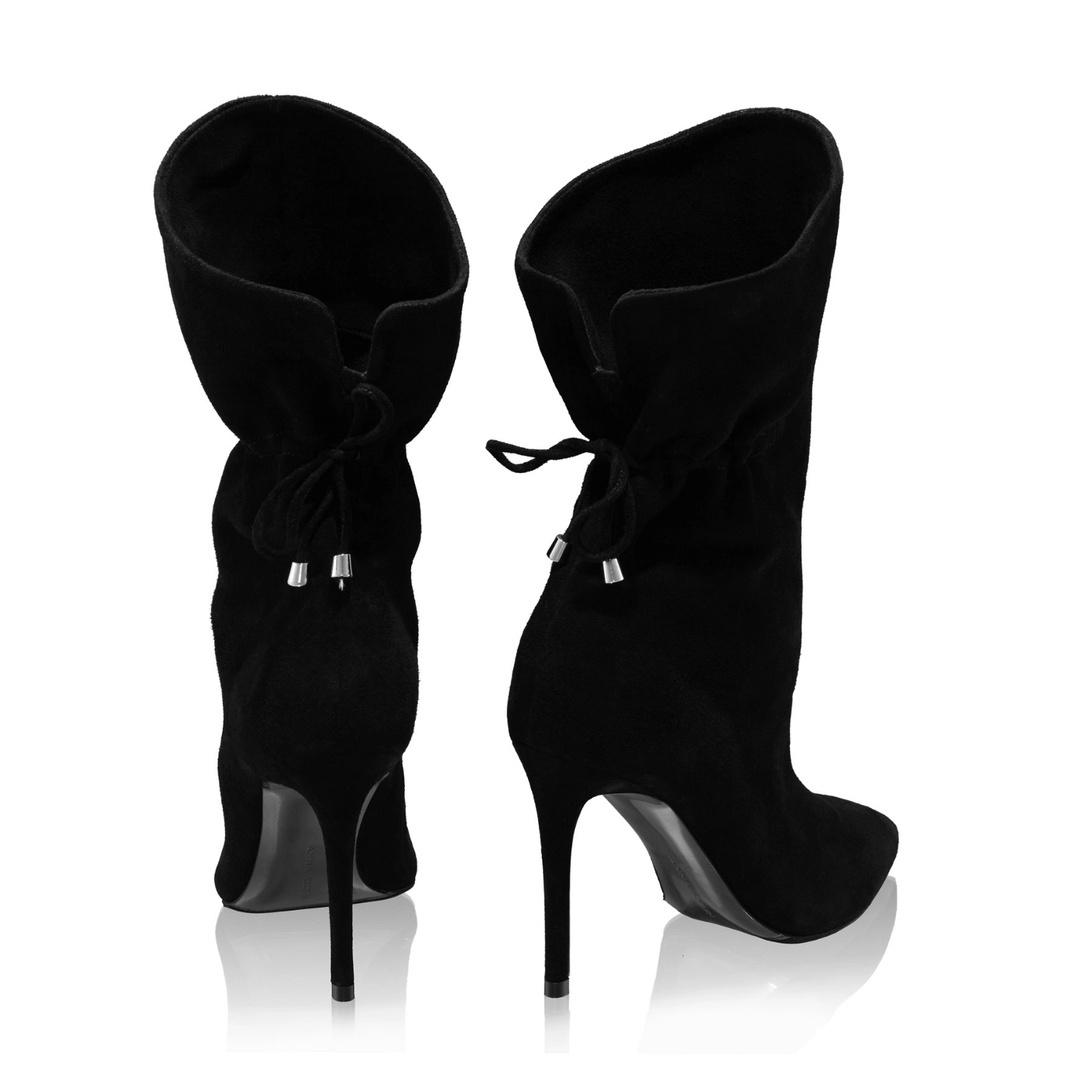 Picture of Suede Women Ankle Boots 8153 Camoscio Black