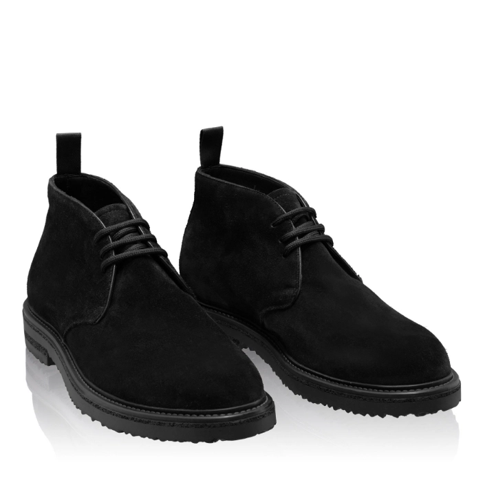 Men Suede Leather Boots 7741 Crosta Black