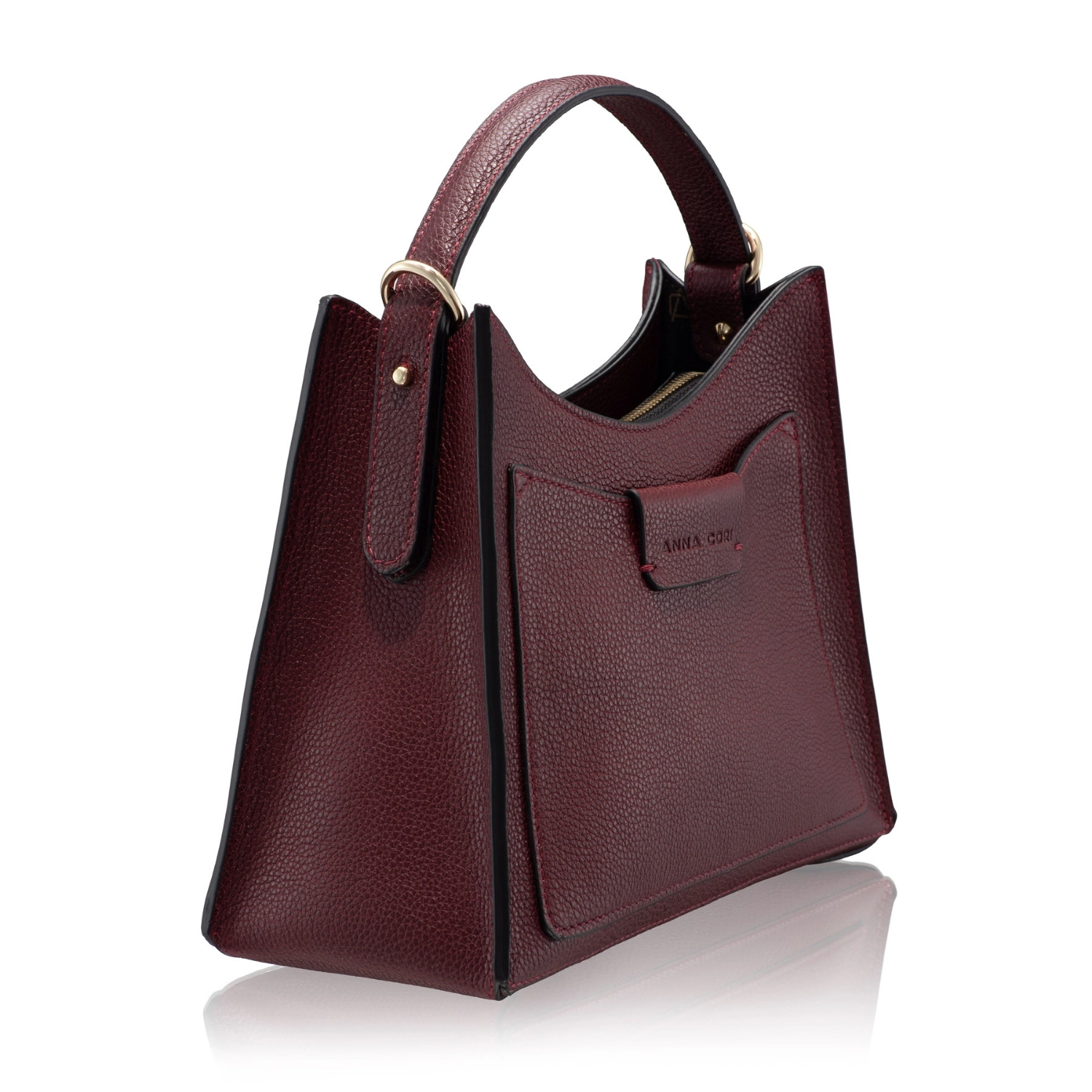 Picture of Women Leather Hand Bag HELEN 02 BOTTALATO BORDO